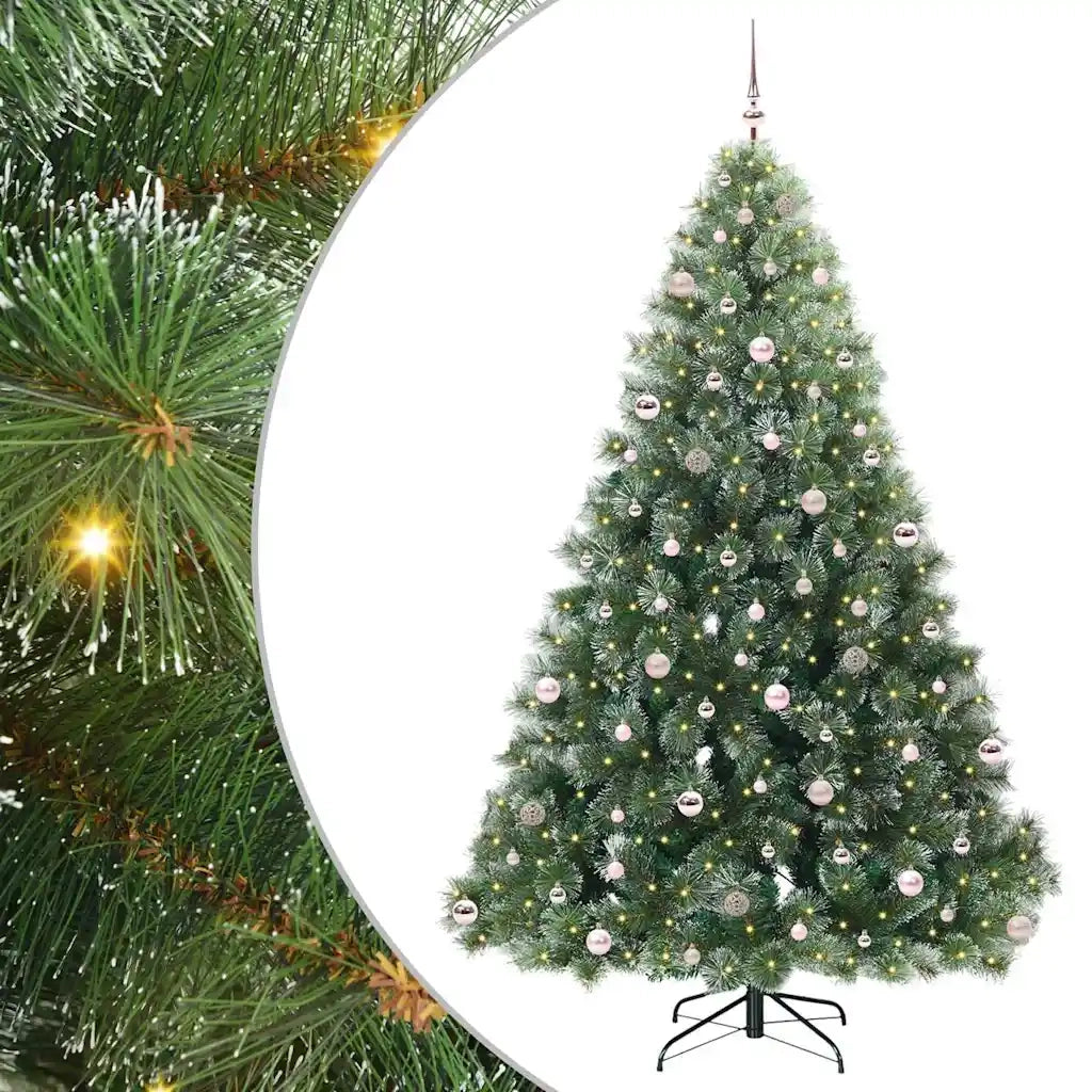 Albero di Natale artificiale con 300 LED Verde 240 cm PE e PVC