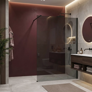 Parete Doccia Rea Flexi Grey / Black 120