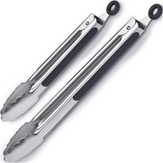 Set di due tang di acciaio inossidabile per cucina, tang da cucina, tang da servire in silicone, multifunzionale per cucina e griglia