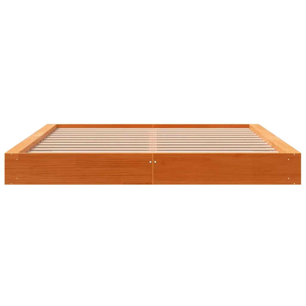 Giroletto senza Materasso Marrone Cera 200x200 cm Legno di Pino 3211838