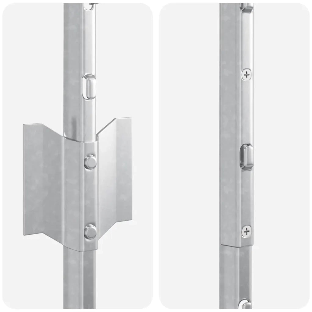 Palo della recinzione 5 pz Argento 120 cm Acciaio CFW4571055