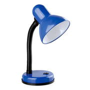 Lampada da tavolo orientabile compatibile E27 40W con braccio flessibile e interruttore Nero / Blu Avizar