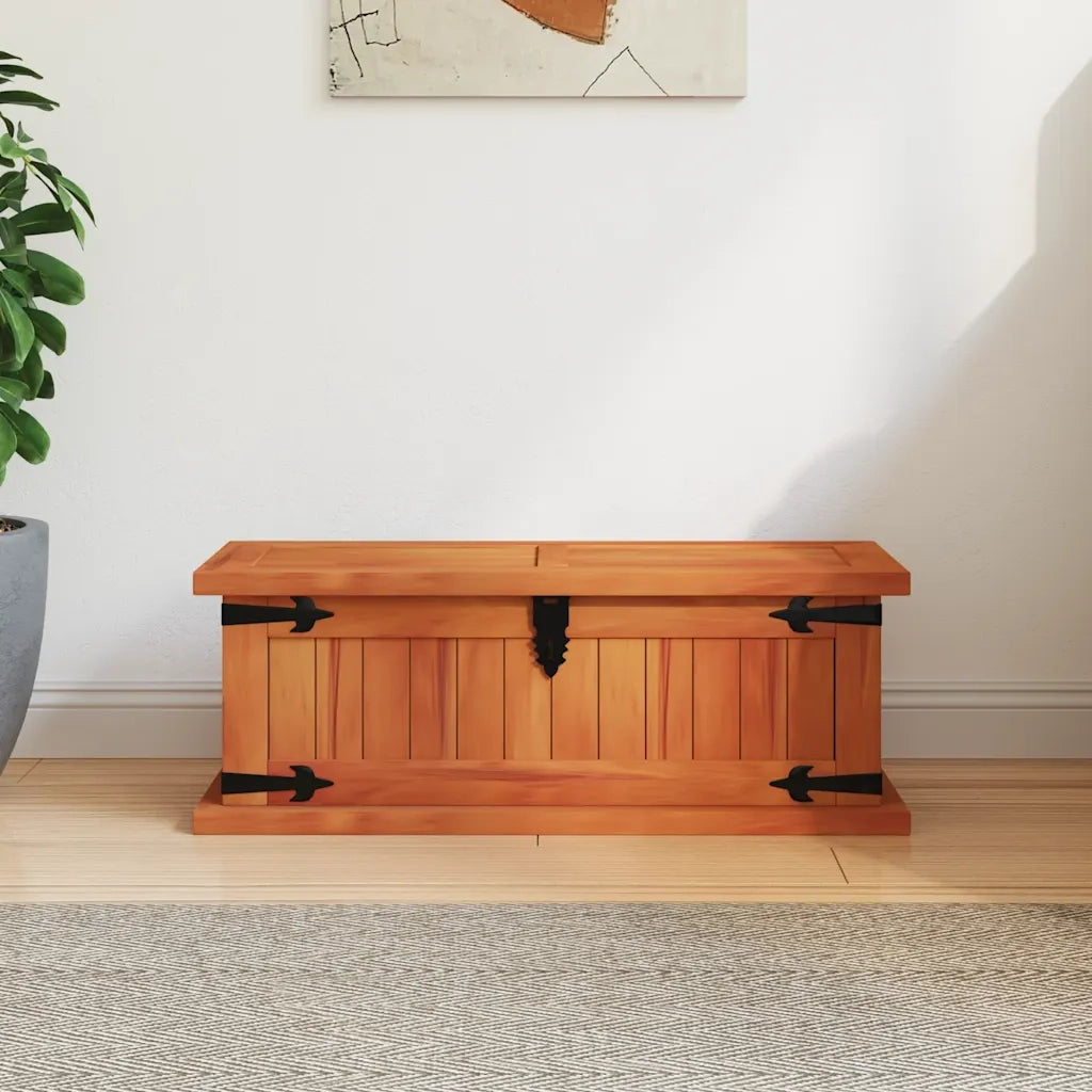 Cassapanca-Panca con Contenitore-Baule 60x25x22 cm in Legno Massello di Acacia