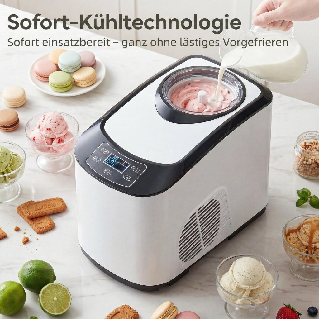 Gelatiera 1.5L Compressore Interno Bianca - zephmum - Bianca 1.5L