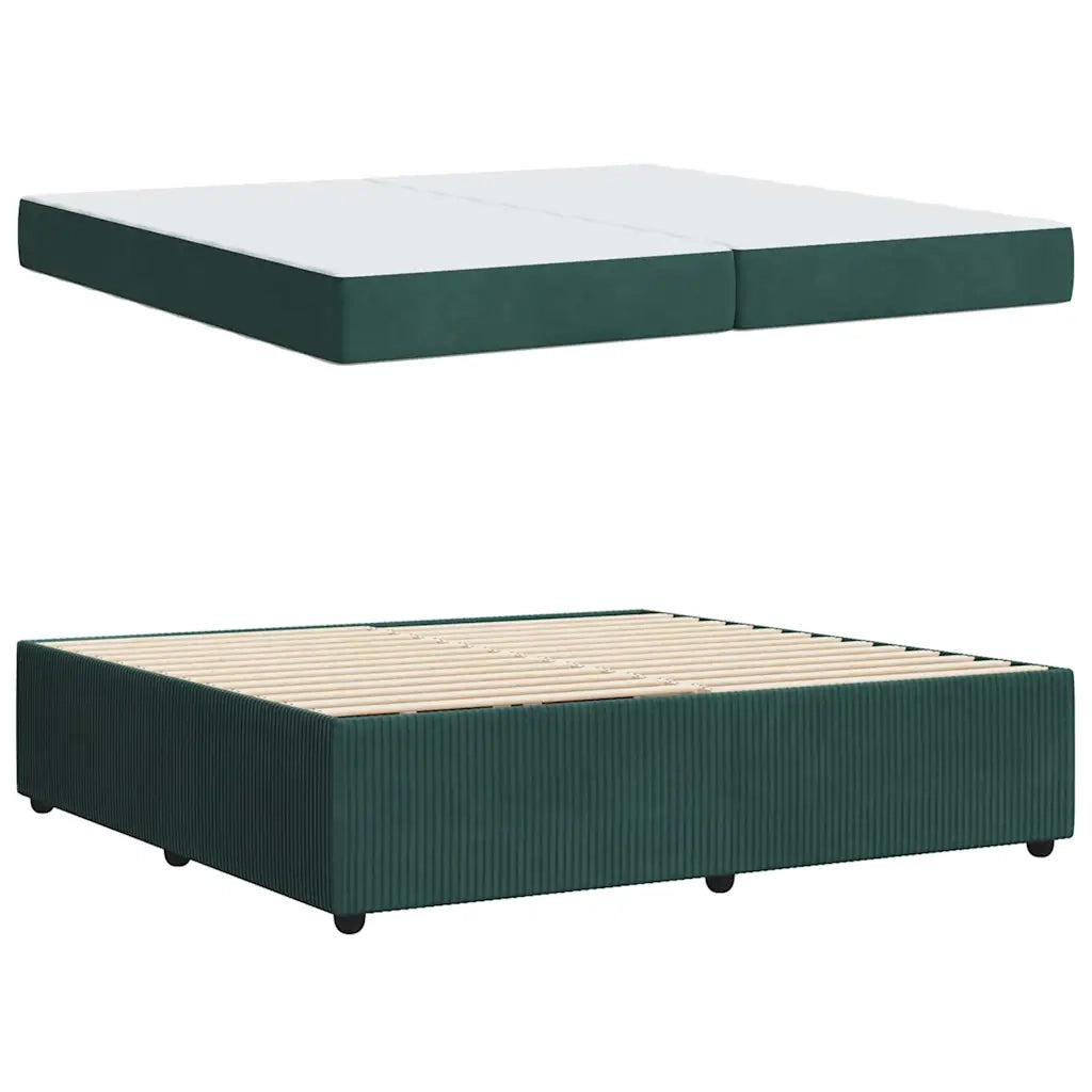 Struttura del letto Verde Scuro 200 x 200 cm Tessuto 3398441