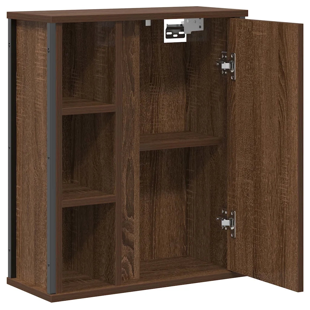 Pensile da Bagno con Specchio-Mobile bagno con specchio Rovere Marrone 50x21x60 cm