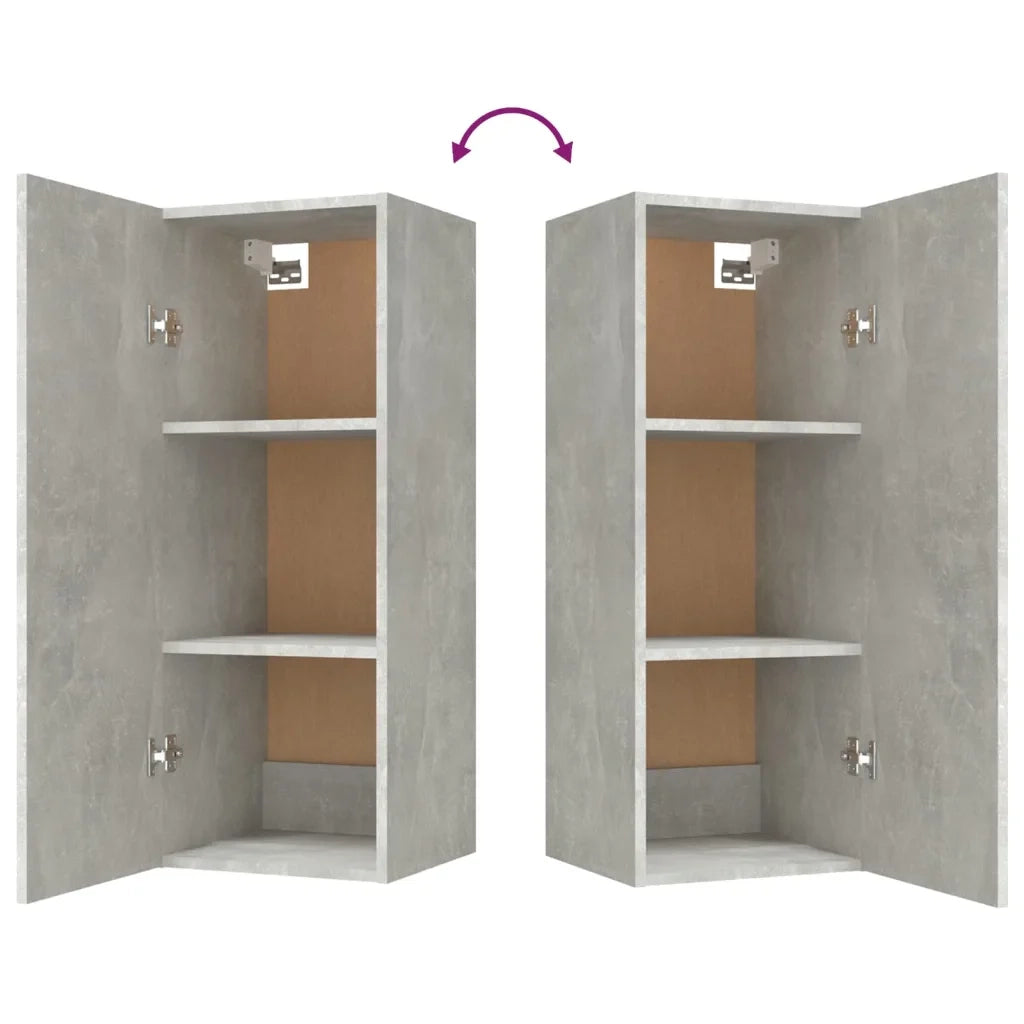 Mobiletto a muro versatile e di design con pratico spazio contenitivo 34,5 x 34 x 90 cm legno composito grigio cemento 02_0048034
