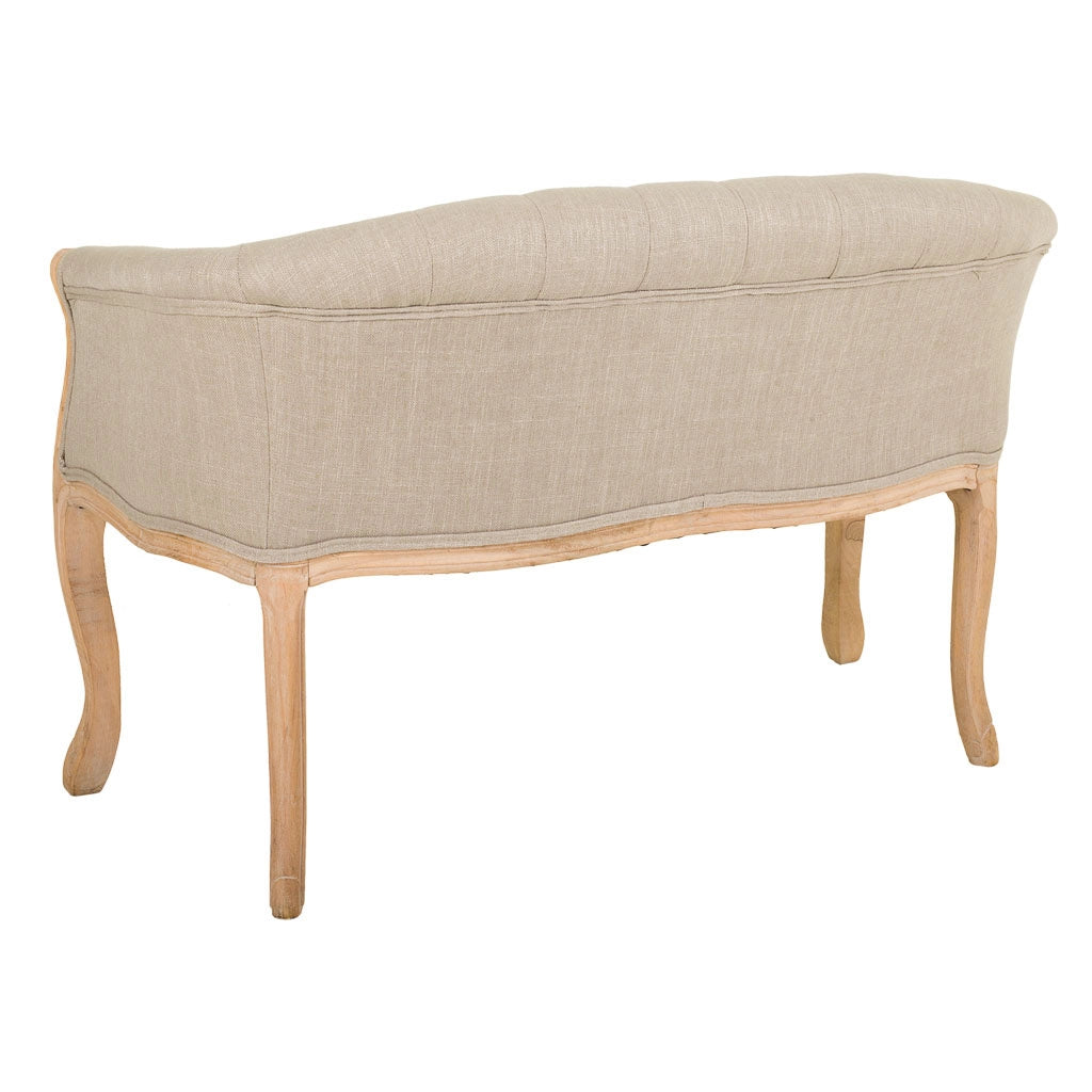 Divano in legno con rivestimento panna 107x61x70h