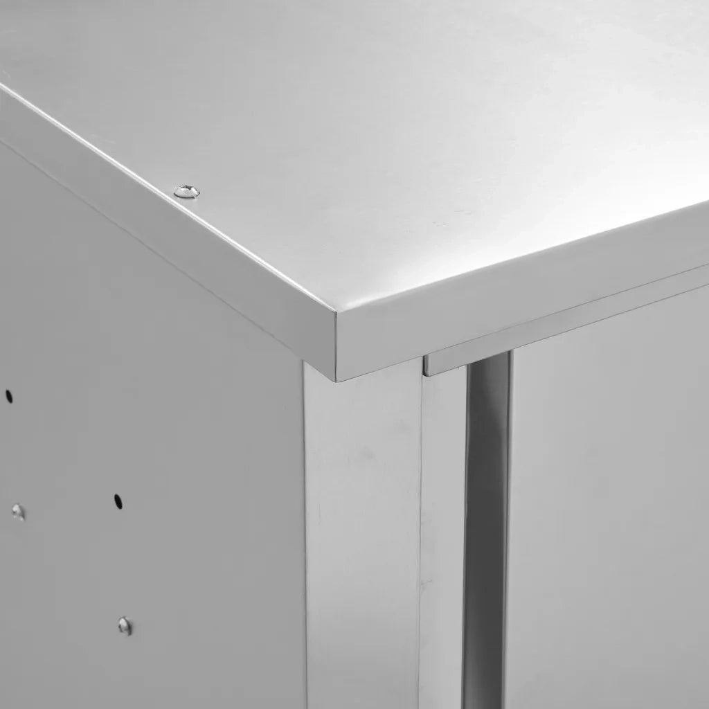 Pensile da cucina a parete con ante scorrevoli 120 x 40 x 50 cm design igienico contenitore facile da pulire acciaio inox 02_0046015