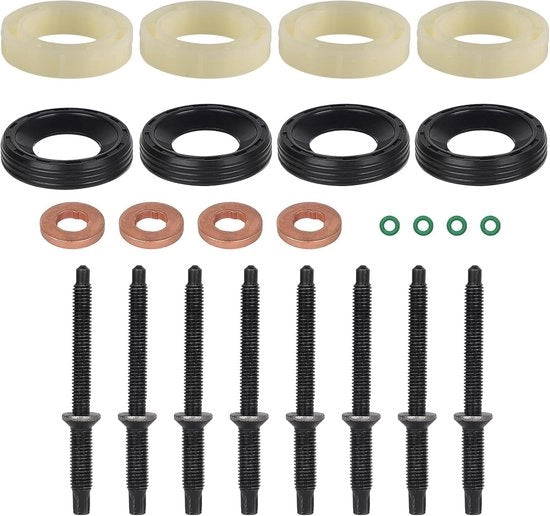 Kit di sigillatura iniettore 1.6 HDI - con 8 viti - Kit O-Ring iniettore 198185 198299 1982A0 - Compatibile con Citroën e Peugeot