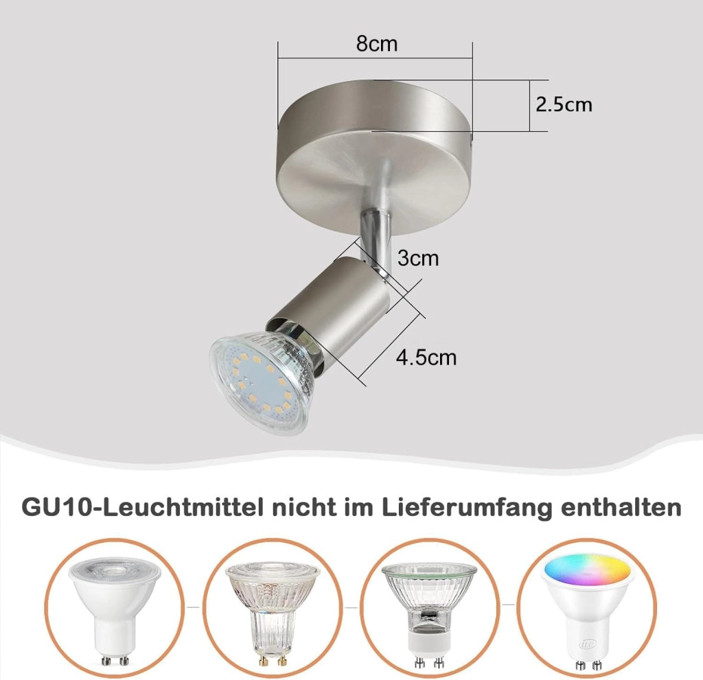 ZMH Faretto da soffitto moderni 1 fiamma orientabile 330° per camera letto