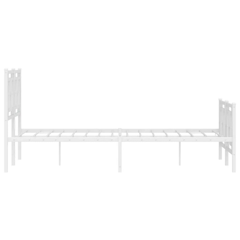 Giroletto con Testiera e Pediera-Struttura Letto Metallo Bianco 120x190 cm 263371