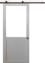 Porta Scorrevole Bianca da Officina H204 x L83 senza Montante + Rulliera e 2 Gusci