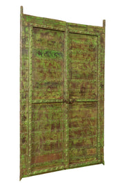 Biscottini Porta portone in legno massello e ferro da interno o da esterno vecchia e antica medievale scorrevole
