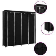 Guardaroba con 4 Scomparti Nero 175x45x170 cm cod mxl 66121