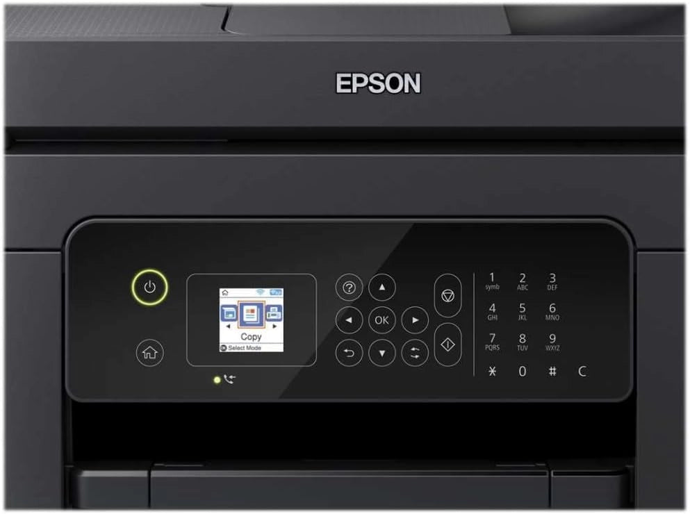 WorkForce WF-2830DWF Multifunzione a Getto d'Inchiostro 4-in-1, Stampa 5.760 x 1.440 dpi, Scansione, Copia, Fax, ADF, Wi-Fi, Cartucce Singole, LCD da 3.7 cm, Nero