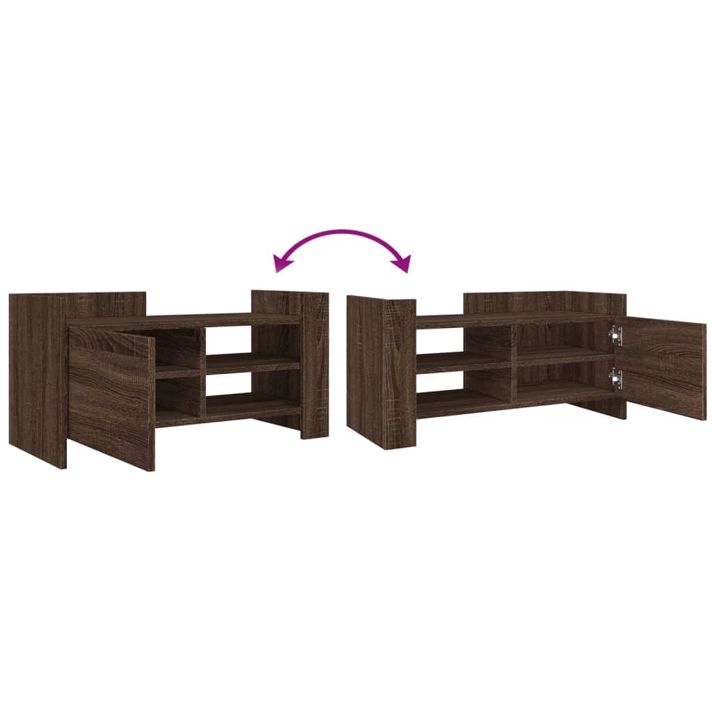 Mobile TV multimediale scaffale TV mobile TV sala da pranzo soggiorno camera da letto rovere 80 x 35 x 40 cm legno ingegnerizzato marrone 02_0027227