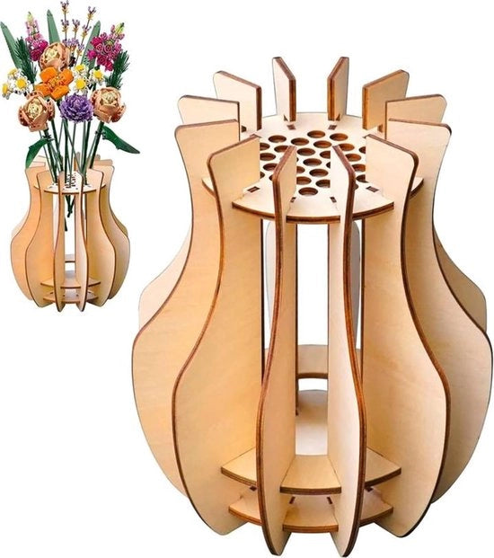 Vasca per fiori in legno di quercia - set da 15 pezzi per decorazione - ideale per casa e ufficio - regalo originale per gli appassionati di fiori - realizzato in quercia - adatto a partire dai 3 anni - finitura naturale