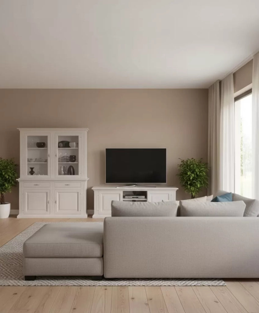 Cristalliera classica shabby bianco intarsi 168x48x222 - Mobili 2G