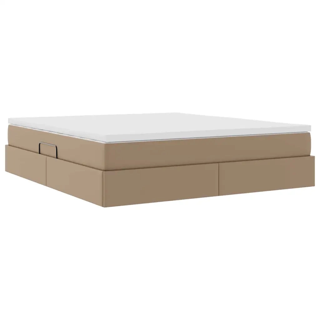 Letto con contenitore e materasso Cappuccino 160 x 200 cm 3370173