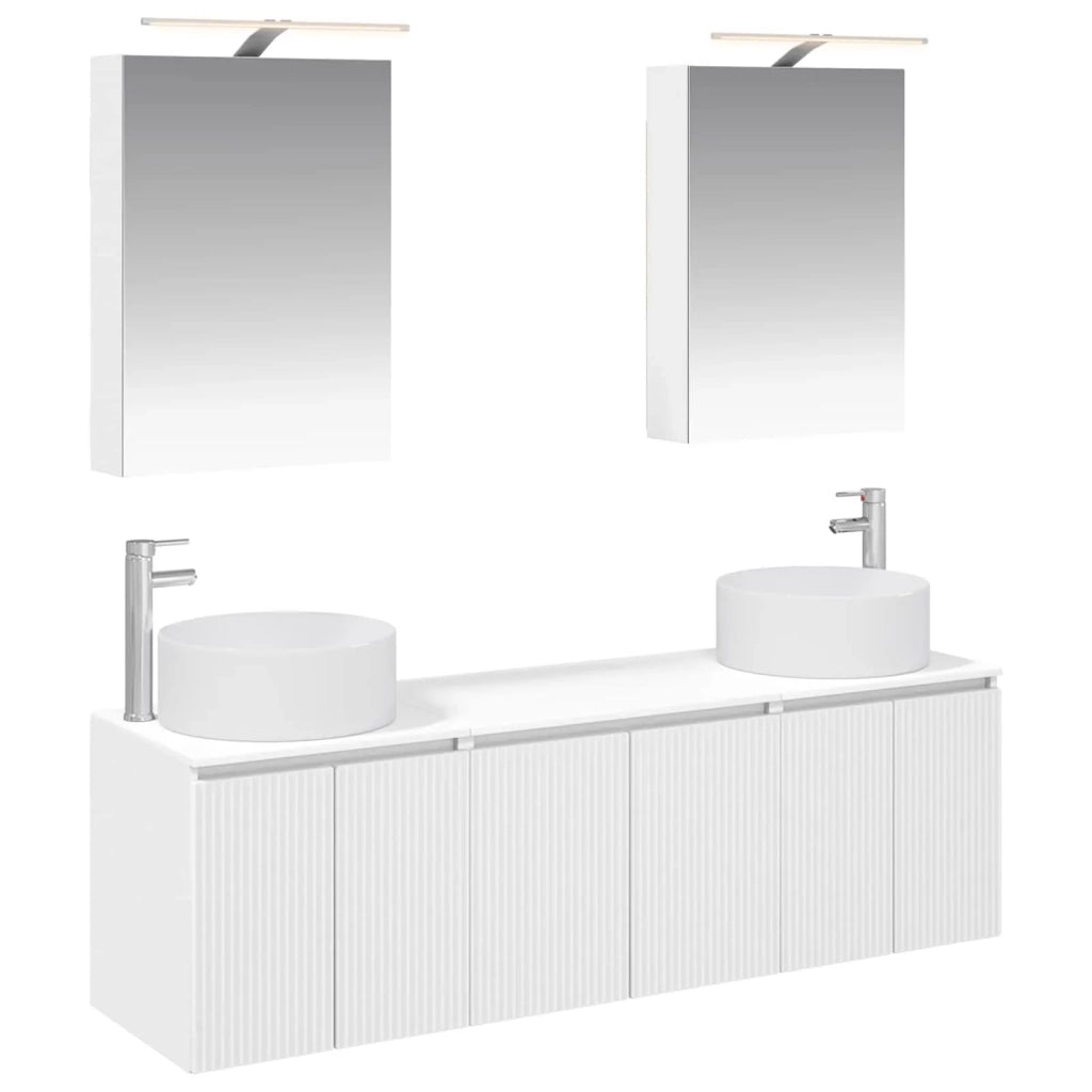 Set di Armadi da Bagno 5 pcs Bianco Legno ingegnerizzato 3406551