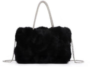 Borsa da sera in pelliccia sintetica, chiusura a scatto morbida, borse eleganti piegate per occasioni di gala e matrimoni