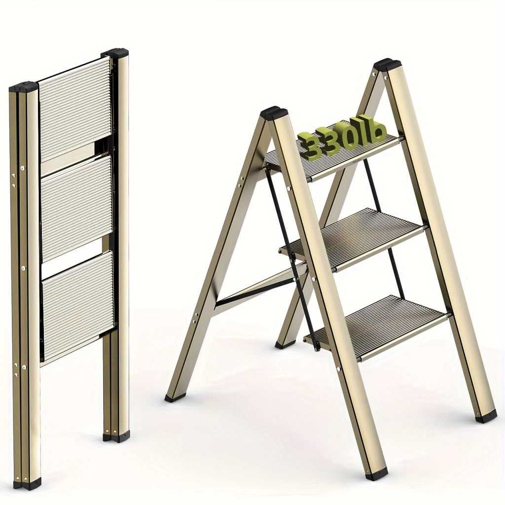 Scaletta Pieghevole 3 Gradini Antiscivolo Portatile ¨C MINIMAL ¨C Leggera, Portata 150 kg