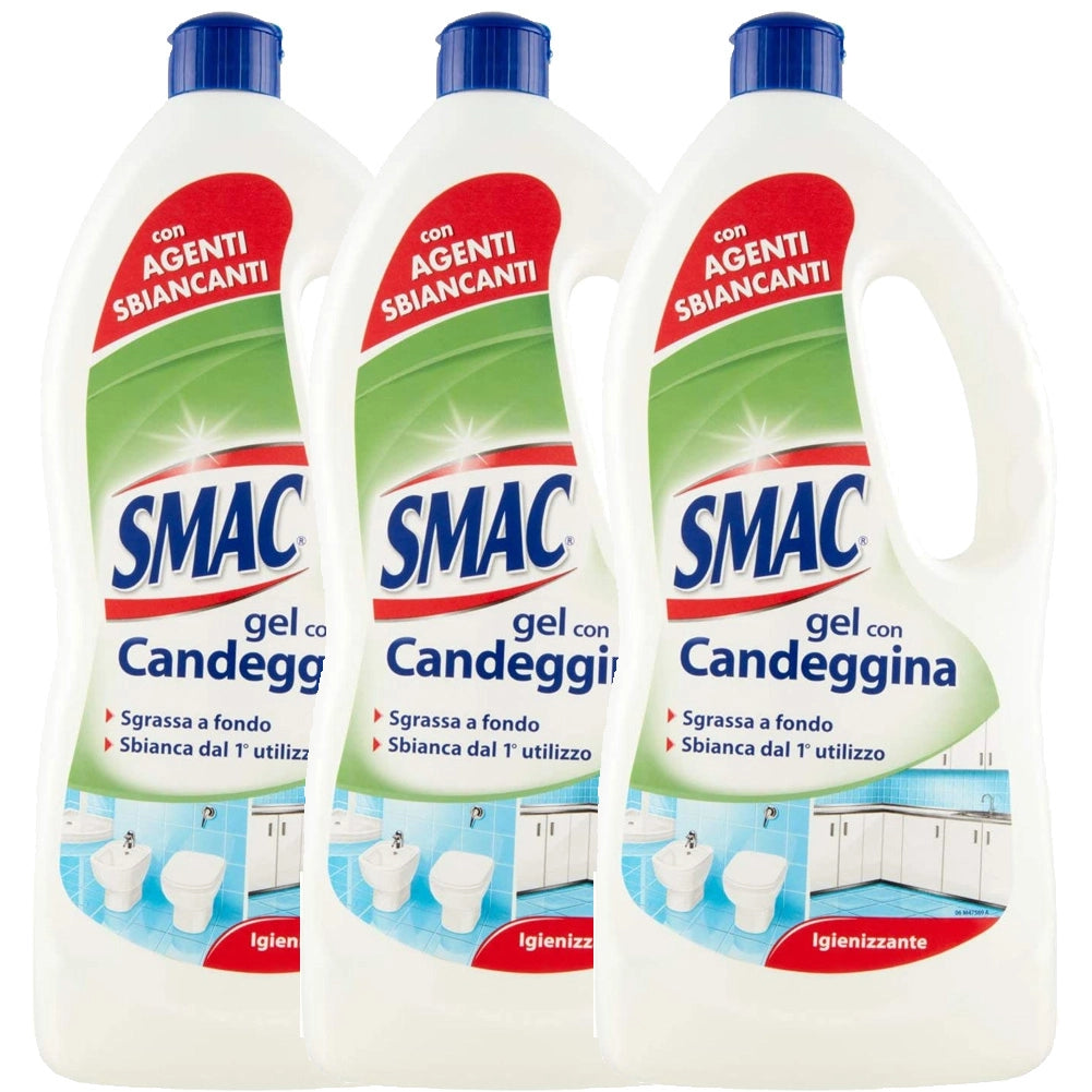 6 x Smac Gel Con Candeggina Sgrassa a Fondo Con Bicarbonato Attivo 850 ml