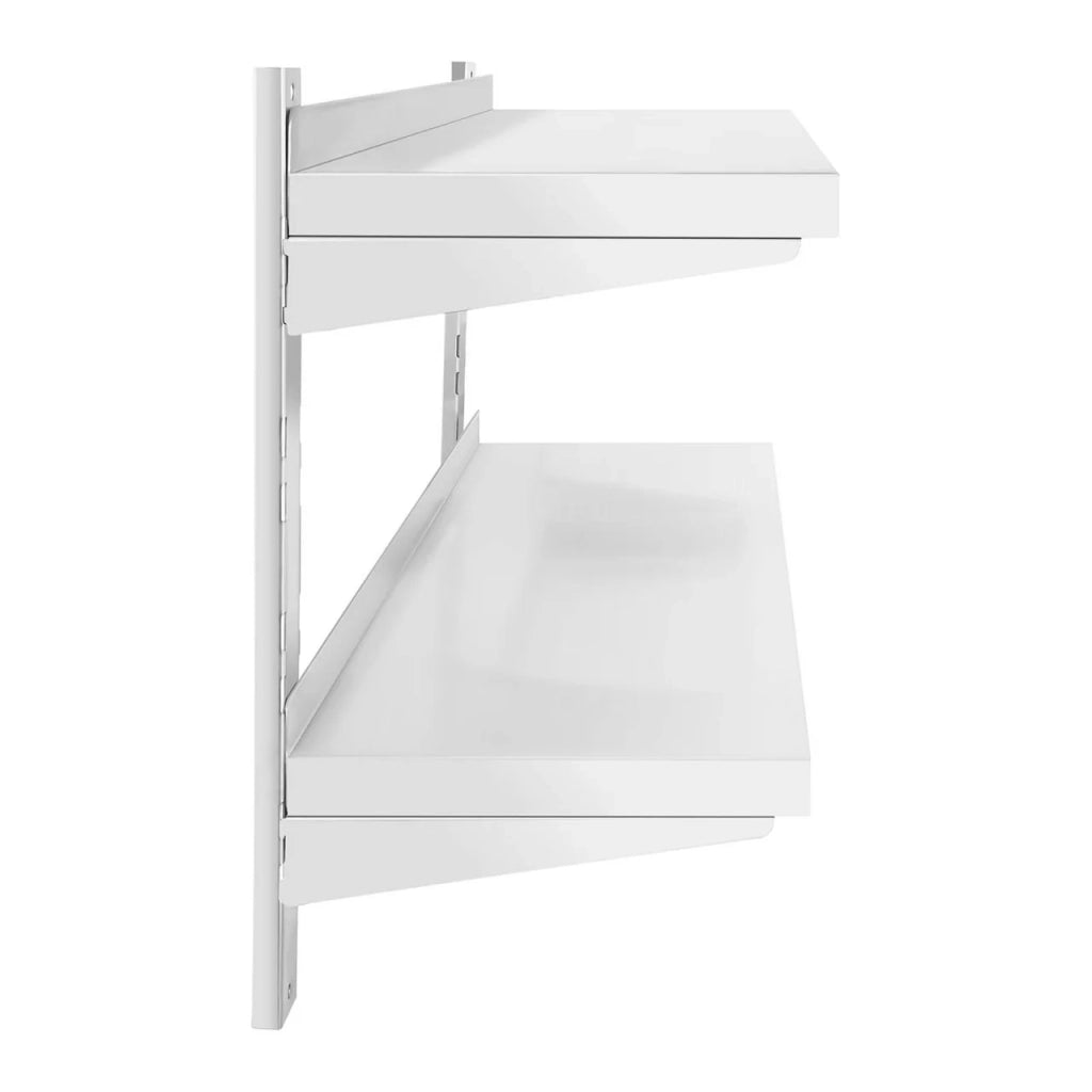 Mensola da parete professionale in acciaio inox con 2 ripiani 40 x 100 cm 14_0001551