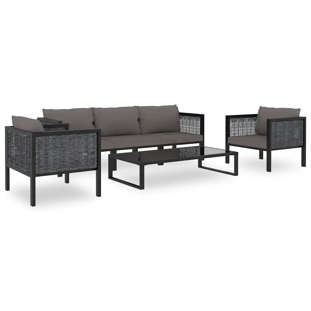 idaXL Divano Angolare Modulare Bracciolo Sinistro Polyrattan Antracite cod mxl 55261