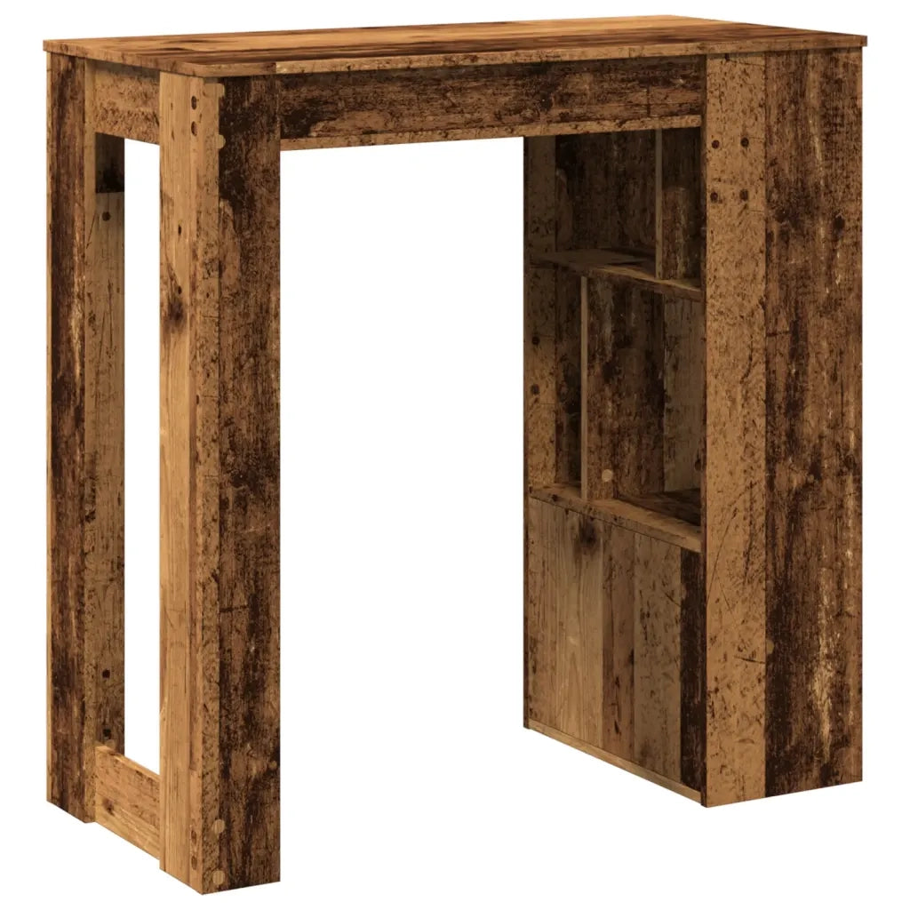 vidaXL Tavolo Bar con Rastrelliera Antico 102x50x103,5 cm Multistrato