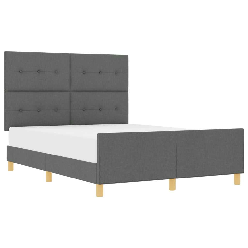 Rete Letto Grigio Scuro 140x200 cm Tessuto