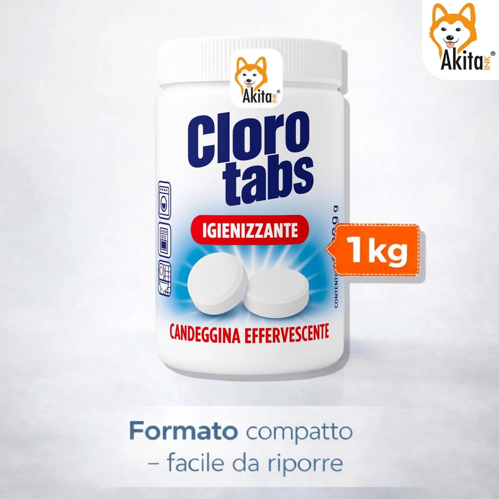 Akitaink Cloro Tabs 1kg Pastiglie Multiuso Candeggina