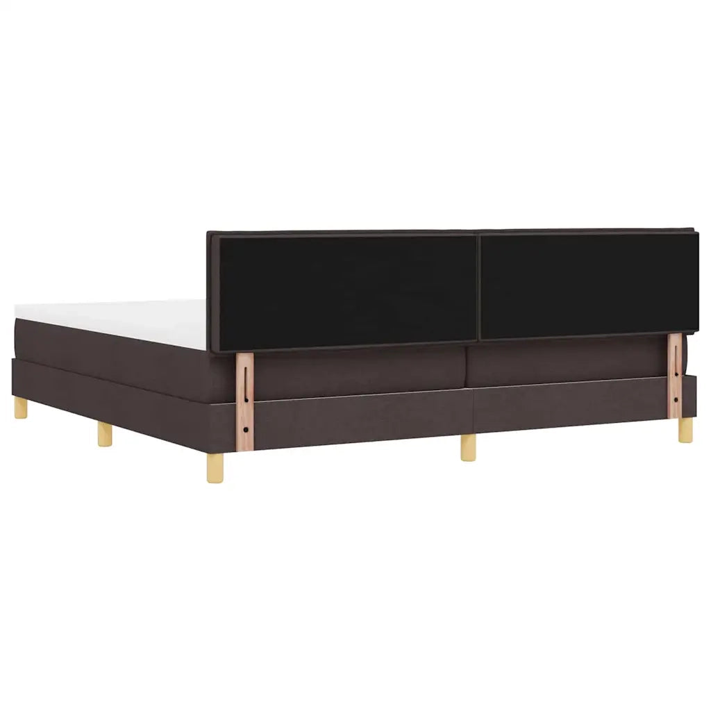 Letto a Sorgente LED Marrone Scuro 200 x 200 cm Tessuto 3342467