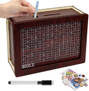 Cassa in Legno con Scatola per i Bambini - Cassetto per la Risparmiatrice con Numeri - Contenitore di Ripostiglio per Ragazze e Ragazzi - Aiuta i Bambini e gli Adulti a Sviluppare l'Abitudine di Risparmiare (€3000)