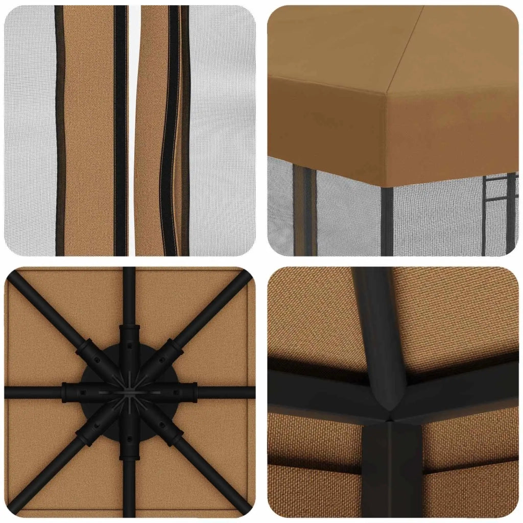 Copertura Gazebo con Pareti Laterali 6 x 3 m Beige Poliestere 900410