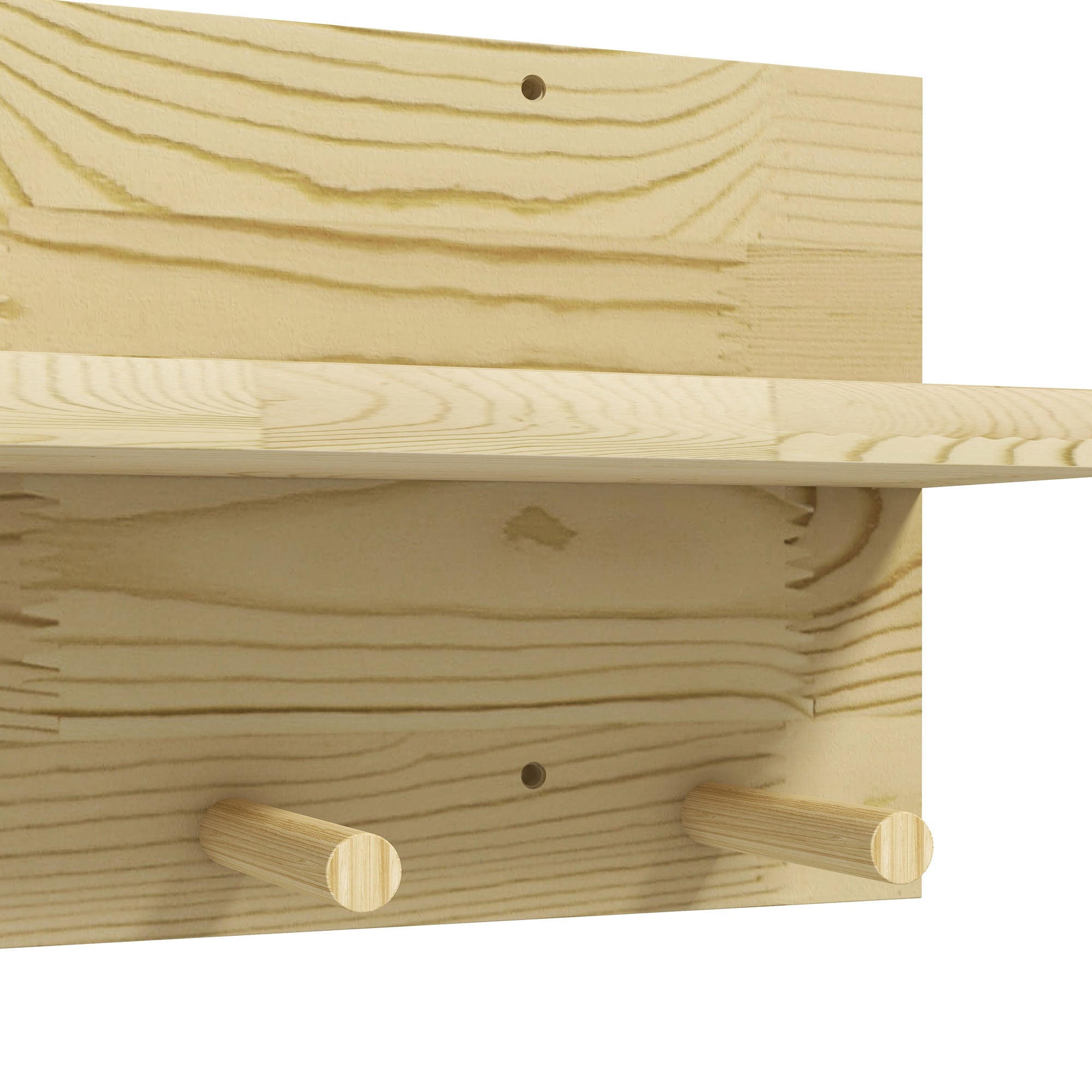 Mensola da Parete con 7 Ganci per Ingresso e Soggiorno 80x12x20 cm in Legno di Abete