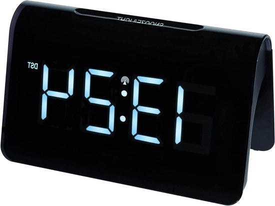 Alarme Digitale Zonnestraal con LED Numeri Grande con Funzione di Sveglia con Funzione di Sospensione (Regolabile) Nero/Bianco (L) 132 x (B) 64 x (H) 80 mm - Icona