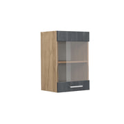 Vicco Mobile da cucina in vetro Calcestruzzo nero 40 cm
