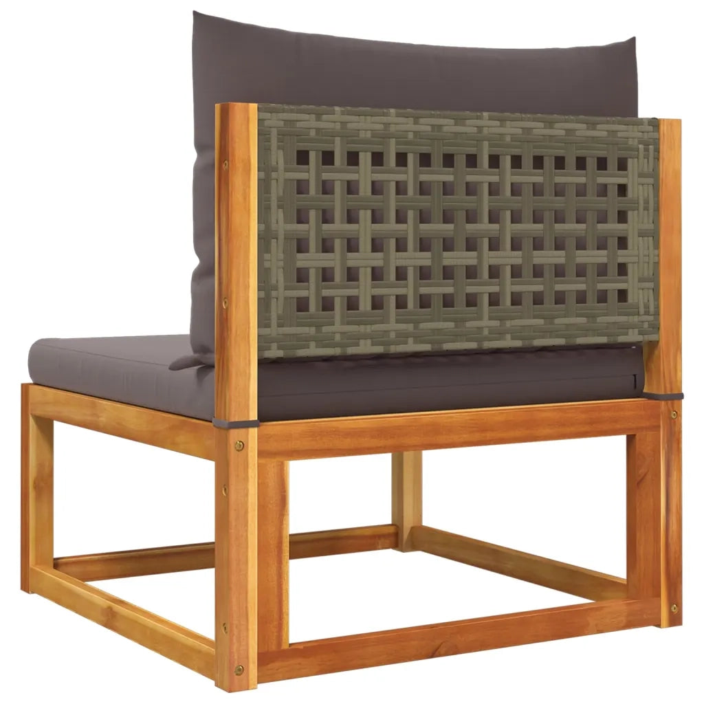 Set di divani da giardino 7 pezzi con cuscini in legno di acacia e rattan