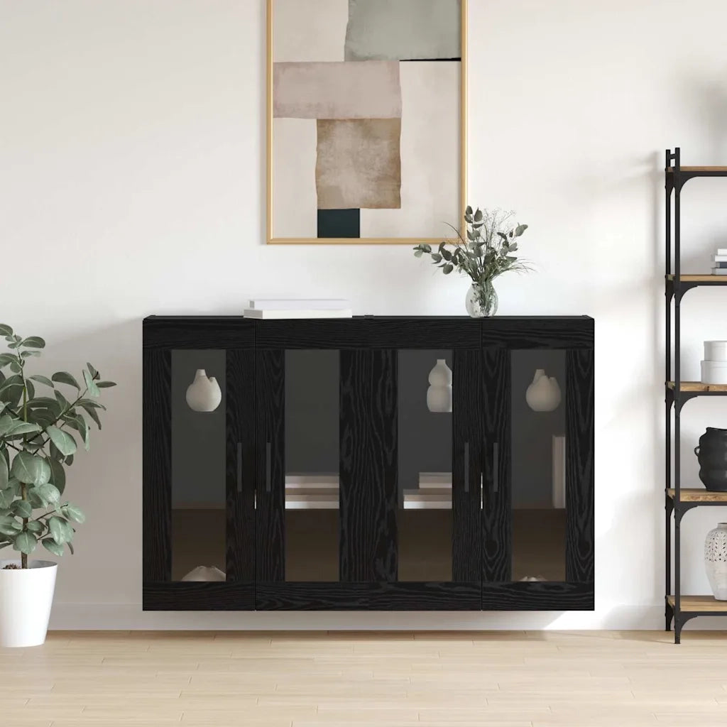Armadi da Muro 2 pz Rovere nero 69,5 x 34 x 90 cm CFW3055793