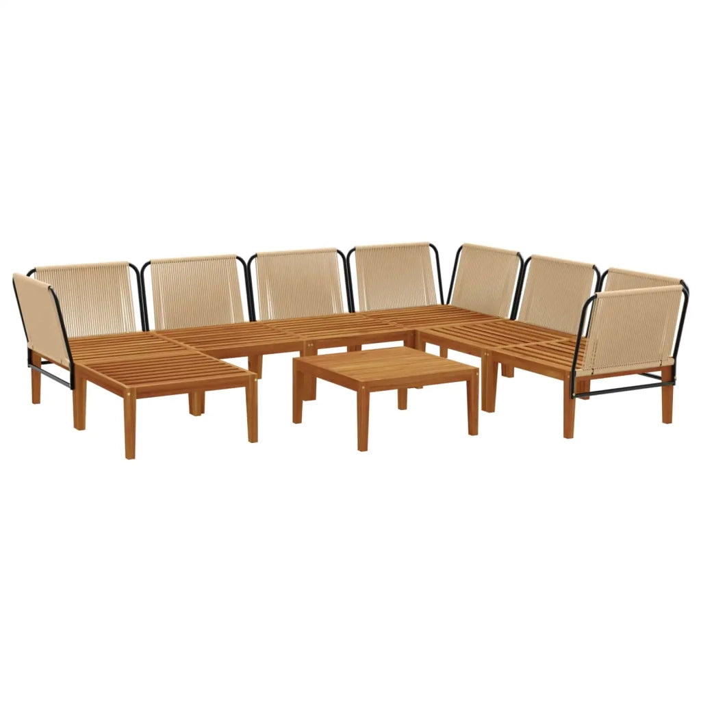 8 pcs Legno massiccio di acacia e corda Naturale 3407779