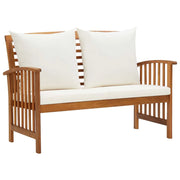 Panca da giardino mobili da esterno per patio mobili da terrazza con cuscini 119 x 67 x 83 cm legno massello di acacia 02_0011586