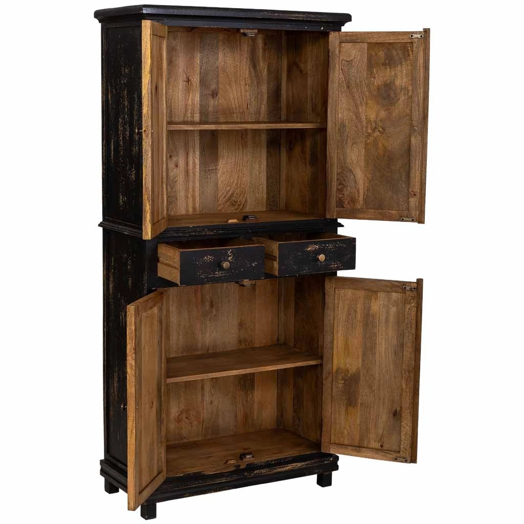 Armadio in legno nero fatto a mano 85x40x180h cm