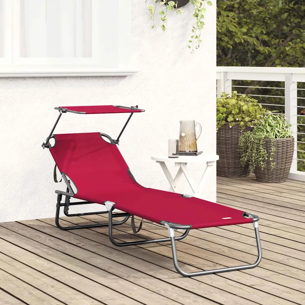 Lettino prendisole pieghevole Rosso 190 x 57 x 81 cm Oxford 42003130