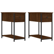 Set di 2 Comodini | Armadio da Notte | Mobiletto da notte Rovere Marrone 30x60x60 cm in Legno Multistrato