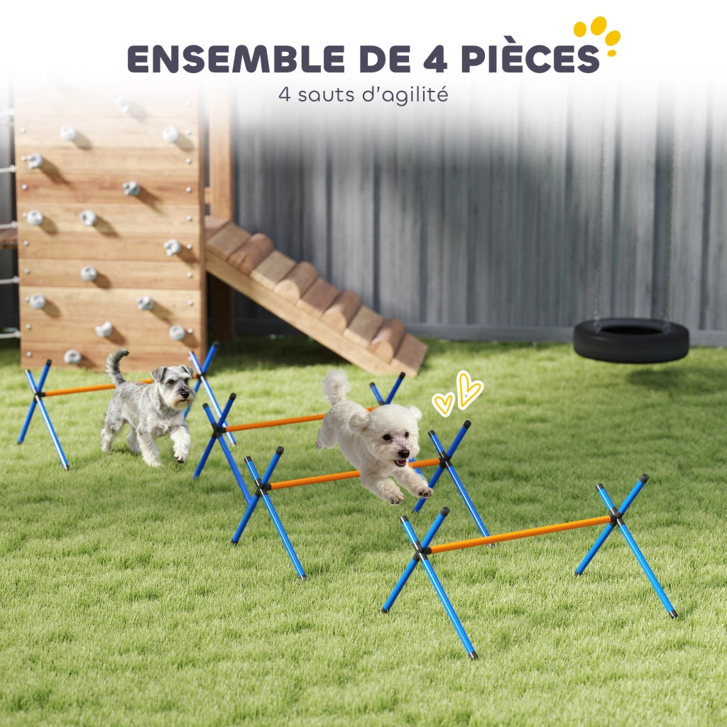 Kit Agility per Cani con Ostacoli Regolabili ¨C Xylo ¨C Portatile con Borsa Arancione