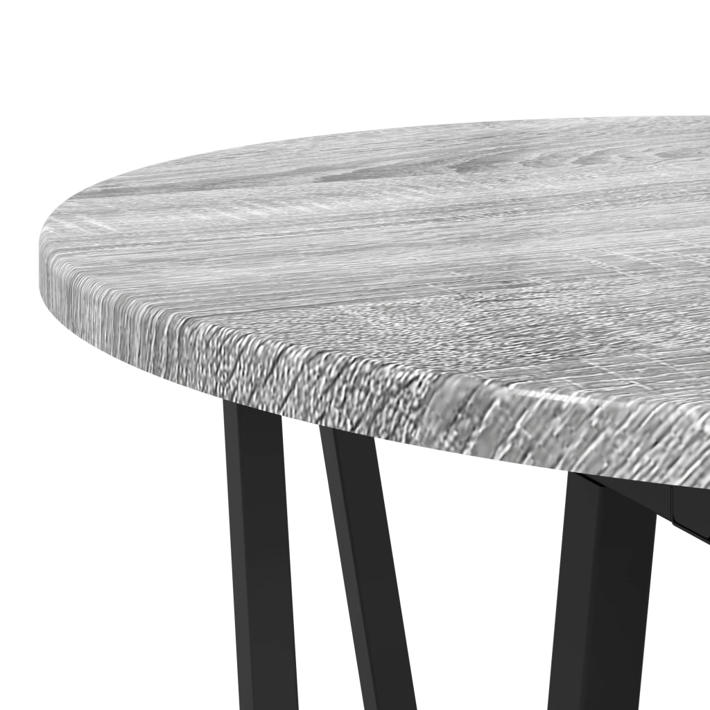 Set di 2 tavolini Grigio Sonoma in legno ingegnerizzato e metallo