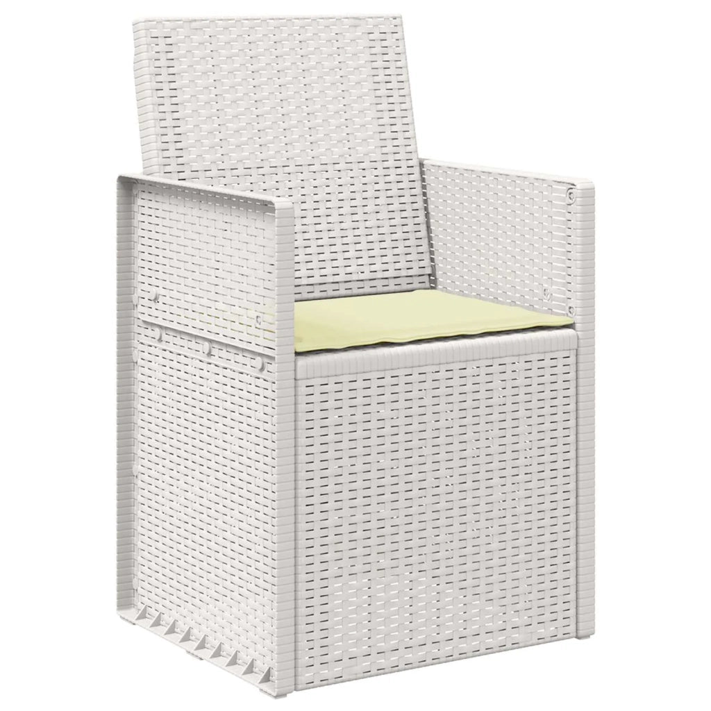 Sedie da pranzo da giardino 2 pcs Bianco e Crema PP