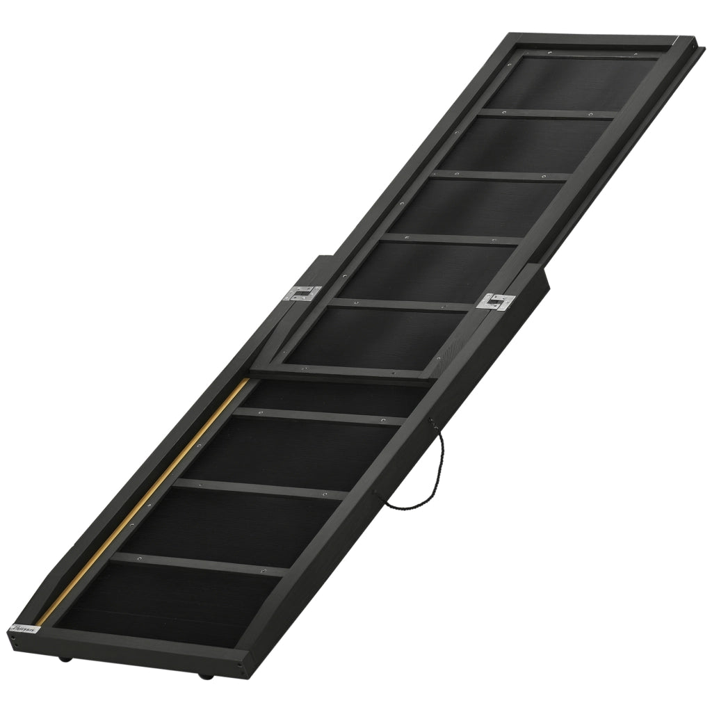 Rampa per Cani Pieghevole in Legno ¨C Zephmum ¨C Nero 43x165x6.5cm